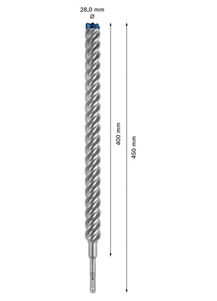 Bosch Expert SDS plus 7X marteau perforateur 28 x 450 mm (2608900154) 4 tranchants Technologie Carbure