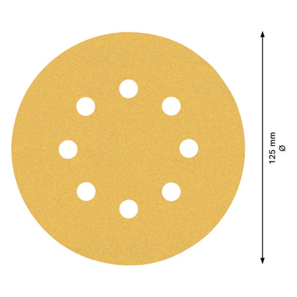 Bosch EXPERT C470 Feuille abrasive 125mm 8 trous G120 pour ponceuses excentriques - 50 pcs. (2608900912)