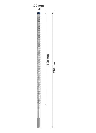 Bosch Expert SDS Max-8X Foret pour marteau perforateur 22 x 720 mm  pour béton armé / pierre, Carbide Technology ( 2608900235 )