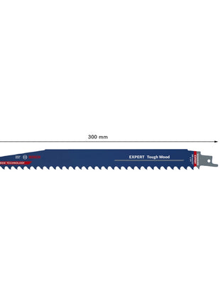 Bosch Hoja de sierra de sable Expert S 1242 KHM Tough Wood 300 mm 3 TPI (2608900406) Tecnología de carburo