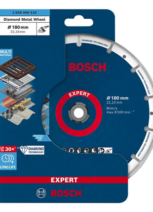 Disque à tronçonner Bosch Expert Diamond Metal Wheel 180 x 22,23 mm (2608900535) Technologie Diamant