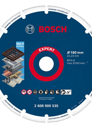 Disque à tronçonner Bosch Expert Diamond Metal Wheel 180 x 22,23 mm (2608900535) Technologie Diamant