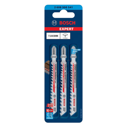 Bosch Expert T 144 DHM Hardwood Fast Jeu de lames de scie sauteuse 3 pièces ( 2608900541 ) Carbide Technology