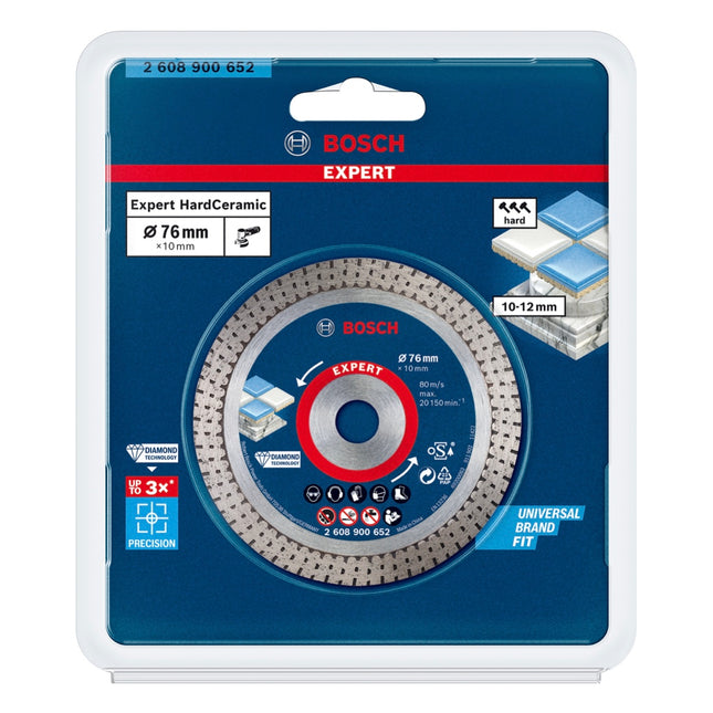 Disque à tronçonner diamanté Bosch Expert Hard Ceramic 76 mm 76 x 1,5 x 10 mm ( 2608900652 ) Diamond Technology - successeur de 2608615020