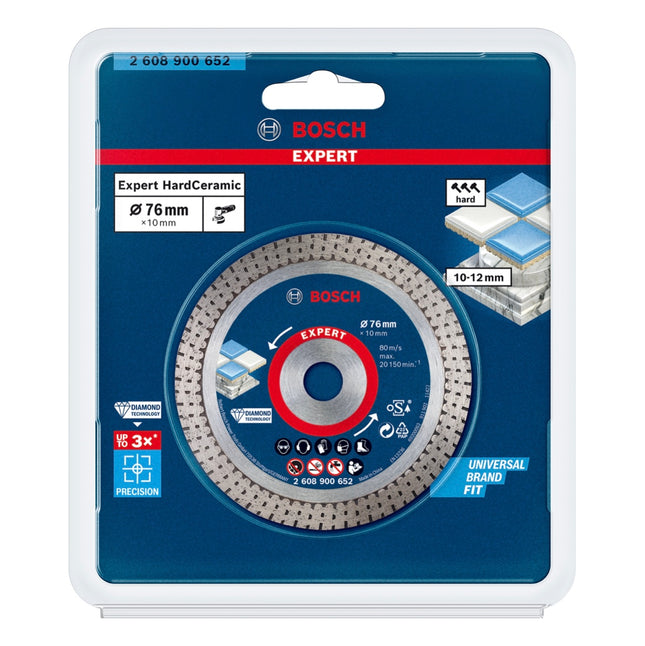 Disque à tronçonner diamanté Bosch Expert Hard Ceramic 76 mm 76 x 1,5 x 10 mm ( 2608900652 ) Diamond Technology - successeur de 2608615020