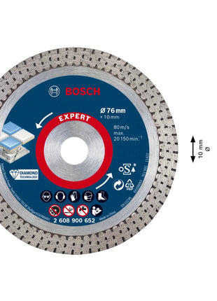 Bosch Expert Hard Ceramic 76 mm Diamanttrennscheibe 76 x 1,5 x 10 mm ( 2608900652 ) Diamond Technology - Nachfolger von 2608615020