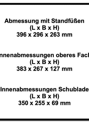 Festool Systainer T-LOC SYS-COMBI 2 Werkzeugkoffer 4 Stk. ( 4x 200117 ) 396 x 296 x 270 mm