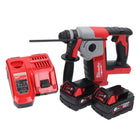 Taladro percutor a batería Milwaukee M18 BH-602FC 18 V 1,2 J SDS plus + 2x baterías 6,0 Ah + cargador