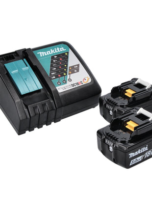 Kit combinado de batería Makita DLX 2190 TJ1 Taladro a batería DDF 484 + amoladora angular a batería DGA 504 + 2x batería 5.0 Ah + cargador + 2x Makpac