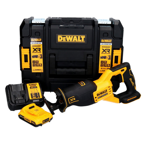 Scie alternative à batterie DeWalt DCS 382 D1T 18 V sans balais + 1x batterie 2,0 Ah + chargeur + TSTAK