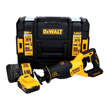 DeWalt DCS 382 P1T Scie sabre sans fil 18V + 1x Batterie 5,0 Ah + Chargeur + Coffret de transport TSTAK