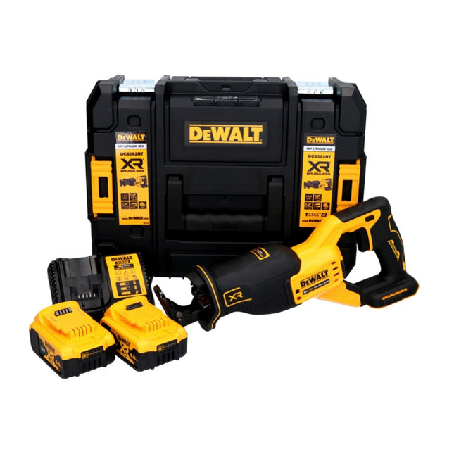 DeWalt DCS 382 P2T Scie sabre sans fil18V + 2x Batteries 5,0 Ah + Chargeur + Coffret TSTAK