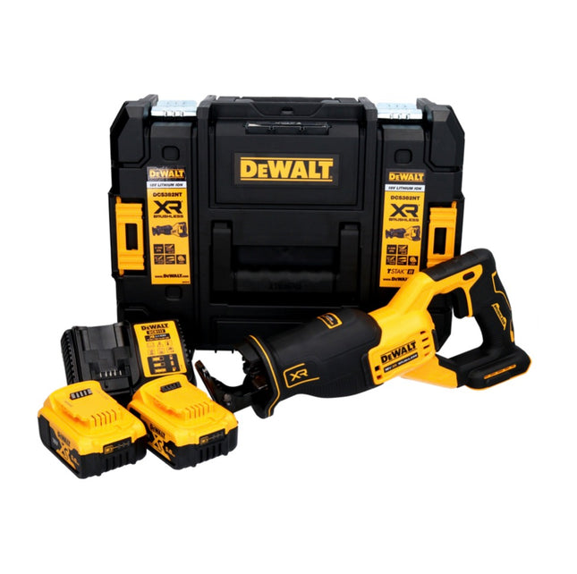 DeWalt DCS 382 P2T Scie sabre sans fil18V + 2x Batteries 5,0 Ah + Chargeur + Coffret TSTAK