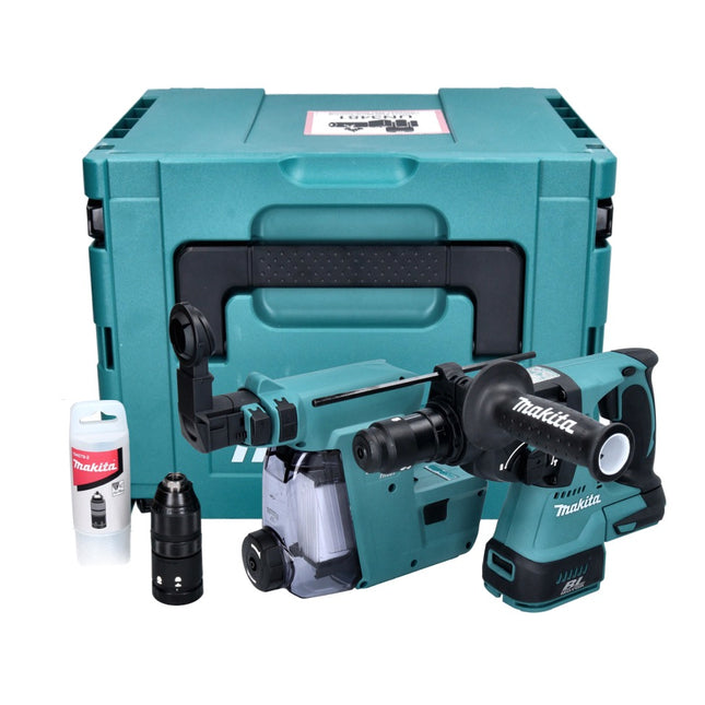 Makita DHR 243 ZJW Perforateur sans fil 18 V 2.0 J SDS plus brushless + Aspiration des poussières + Makpac - sans batterie, sans chargeur