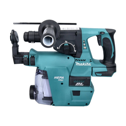 Makita DHR 243 RTJW marteau perforateur sur batterie 18 V 2,0 J SDS plus sans balais + 2x batteries 5,0 Ah + chargeur + aspiration de poussière + Makpac
