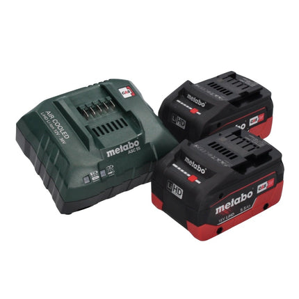 Scie circulaire sur batterie Metabo KS 18 LTX 66 BL 18 V 165 mm + 2x batteries 5,5 Ah + chargeur + rail de guidage + métaBOX