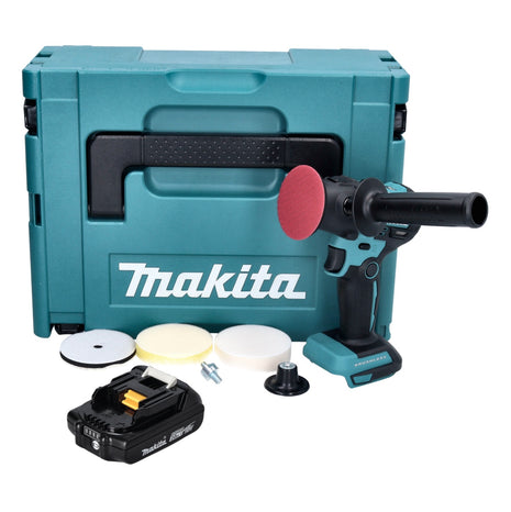 Makita DPV 300 A1J Polisseuse sans fil 18 V 50 / 80 mm Brushless + 1x batterie 2,0 Ah + Makpac - sans chargeur