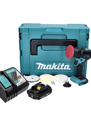 Makita DPV 300 RA1J Polisseuse sans fil 18 V 50 / 80 mm Brushless + 1x batterie 2,0 Ah + chargeur + Makpac