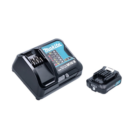 Perceuse à percussion sans fil Makita HP 333 DSAW 12 V 30 Nm blanche + 1 batterie 2,0 Ah + chargeur + coffret