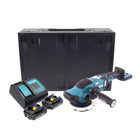 Pulidora excéntrica a batería Makita DPO 600 SAX 18 V 150 mm XPT Brushless + 2x baterías 2.0 Ah + cargador + Makbox Maxi