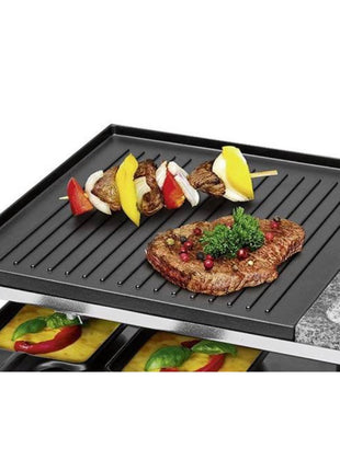 ProfiCook PC-RG 1144 Raclette Grill 2 en 1 parrilla natural de piedra reversible placa de fundición 1700 W para hasta 10 personas (501144)