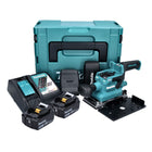 Makita DBO 380 RFJ Ponceuse orbitale sans fil 18 V 93 x 185 mm brushless + 2x Batteries 3,0 Ah + Chargeur + Makpac