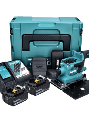 Ponceuse orbitale sur batterie Makita DBO 380 RMJ 18 V 93 x 185 mm sans balais + 2x batteries 4,0 Ah + chargeur + Makpac