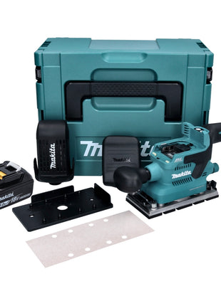 Makita DBO 380 T1J Ponceuse vibrante sans fil 18 V - 93 x 185 mm - Brushless  + 1x Batterie 5,0 Ah + Makpac - sans chargeur