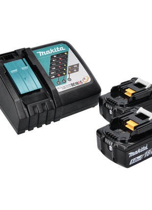 Makita DBO 380 RTJ Ponceuse vibrante sans fil 18 V - 93 x 185 mm - Brushless + 2x Batteries 5,0 Ah + Chargeur + Makpac