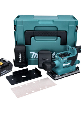 Makita DBO 380 G1J Ponceuse vibrante sans fil 93 x 185 mm Brushless 18V + 1x Batterie 6,0 Ah + Coffret Makpac - sans chargeur