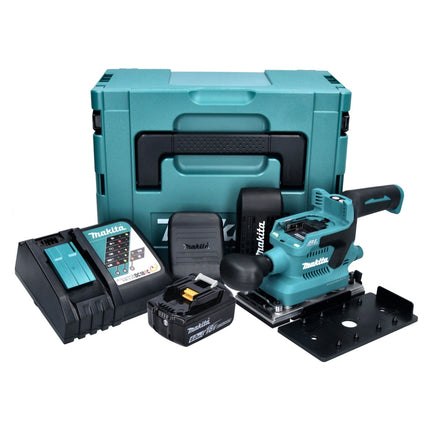 Makita DBO 380 RG1J Ponceuse vibrante sans fil 93 x 185mm Brushless 18V + 1x Batterie 6,0 Ah + Chargeur + Coffret Makpac