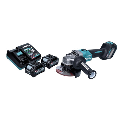 Amoladora angular a batería Makita GA 023 GD2 40 V máx. 125 mm sin escobillas XGT + 2 baterías 2,5 Ah + cargador