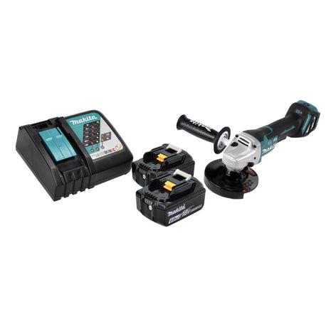 Makita DGA 517 RG Akku Winkelschleifer 18 V 125 mm Brushless + 2x Akku 6,0 Ah + Ladegerät