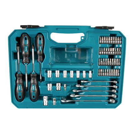 Makita Set d'outils à main Acier chrom vanadium - Embout / pince / cliquet / tournevis / clé 87 pcs. (E-08458)