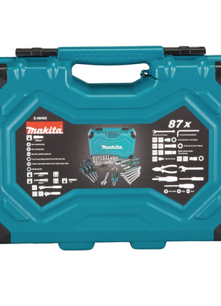 Makita Set d'outils à main Acier chrom vanadium - Embout / pince / cliquet / tournevis / clé 87 pcs. (E-08458)