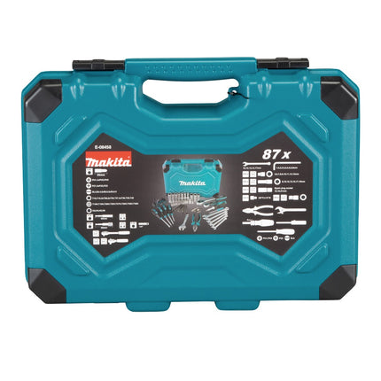 Makita Set d'outils à main Acier chrom vanadium - Embout / pince / cliquet / tournevis / clé 87 pcs. (E-08458)