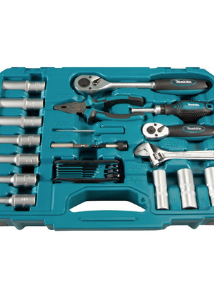 Makita Set d'outils à main Acier chrom vanadium - Embout / pince / cliquet / tournevis / clé 87 pcs. (E-08458)