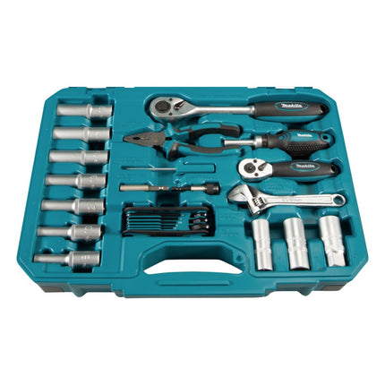 Makita Set d'outils à main Acier chrom vanadium - Embout / pince / cliquet / tournevis / clé 87 pcs. (E-08458)