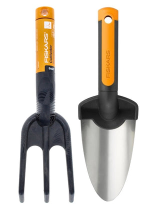 Fiskars – ensemble griffe de jardin solide + truelle à fleurs, pelle Premium