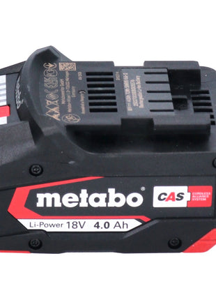 Metabo Set de batterie : 2x Batteries Li-Power 4,0 Ah 18 V CAS Li-Ion - indicateur de capacité de charge (2x 625027000)