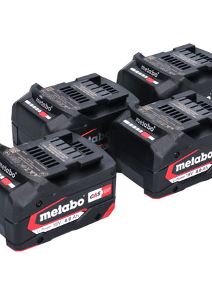 Juego de baterías Metabo 4x Li-Power batería 18 V 4,0 Ah CAS Li-Ion (4x 625027000) con indicador de nivel de carga