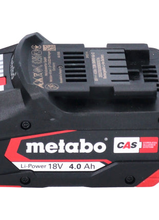 Zestaw podstawowy Metabo 1x akumulator Li-Power 18 V 4,0 Ah CAS Li-Ion ( 625027000 ) + szybka ładowarka ASC 145 ( 627378000 )