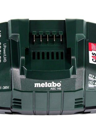 Zestaw podstawowy Metabo 2x akumulator Li-Power 18 V 4,0 Ah CAS Li-Ion ( 2x 625027000 ) + szybka ładowarka ASC 145 ( 627378000 )