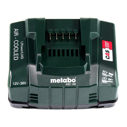 Metabo Set de base 2x Batteries Li-Power 4,0 Ah 18V CAS Li-Ion + Chargeur rapide ASC 145 (2x 625027000) (‭627378000‬)