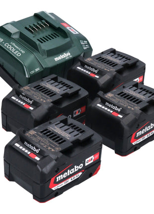 Metabo Set de base 4x Batteries Li-Power 4,0 Ah 18V CAS Li-Ion + Chargeur rapide ASC 145 (2x 625027000) (‭627378000‬)