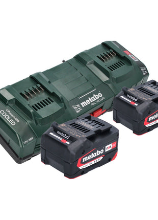 Metabo set básico 2x batería Li-Power 18 V 4,0 Ah CAS Li-Ion (2x 625027000) + cargador rápido doble ASC 145 DUO (627495000)