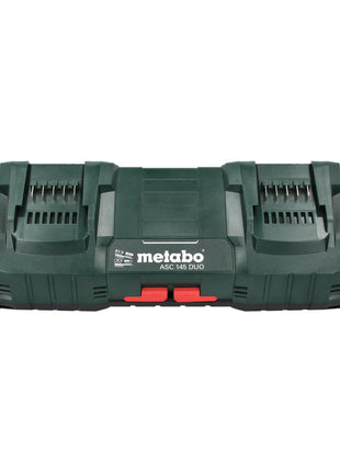 Metabo set básico 2x batería Li-Power 18 V 4,0 Ah CAS Li-Ion (2x 625027000) + cargador rápido doble ASC 145 DUO (627495000)