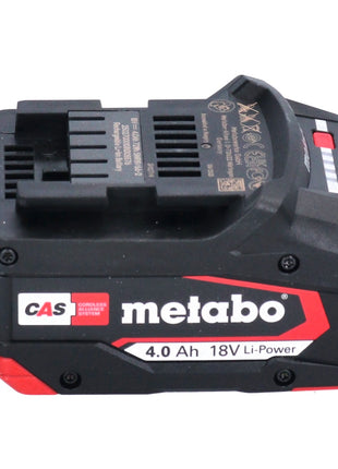 Metabo Coffret de base 4x batterie Li-Power 18 V 4,0 Ah CAS Li-Ion ( 4x 625027000 ) + ASC 145 DUO chargeur double rapide ( 627495000 )