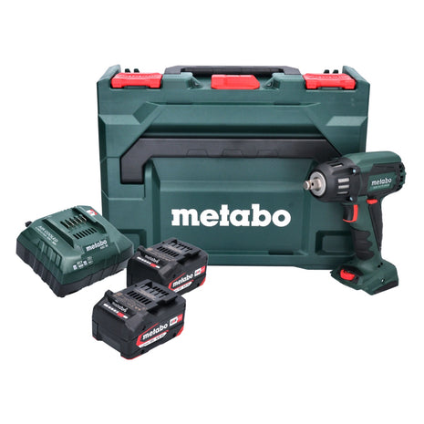 Metabo SSW 18 LTX 400 BL Atornillador de impacto a batería 18 V 400 Nm 1/2" (602205500) sin escobillas + 2x batería 4,0 Ah + cargador + metaBOX