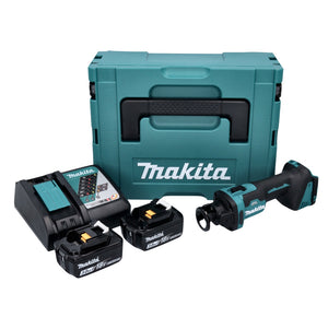 Makita DCO 181 RFJ Affleureuse plaque de plâtre sans fil 32000tr/min 18V Brushless + 2x Batteries 3,0Ah + Chargeur + Coffret Makpac